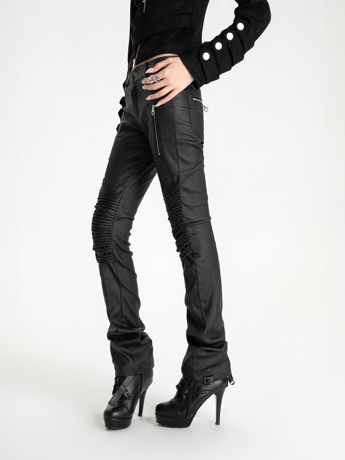 SEXXDEVIL Fringe Leather Pants
