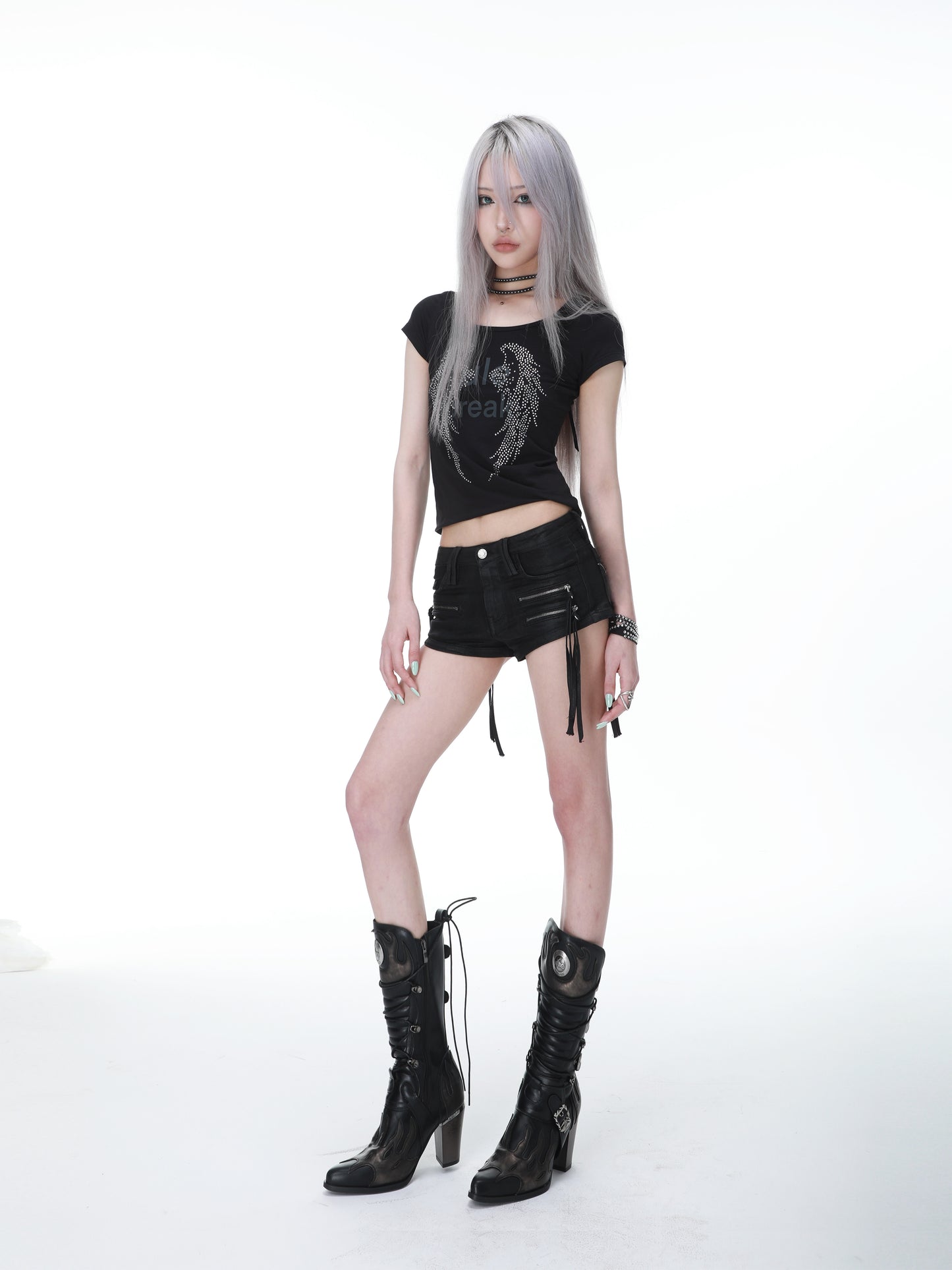 SEXXDEVIL Waxed Zip Micro Shorts