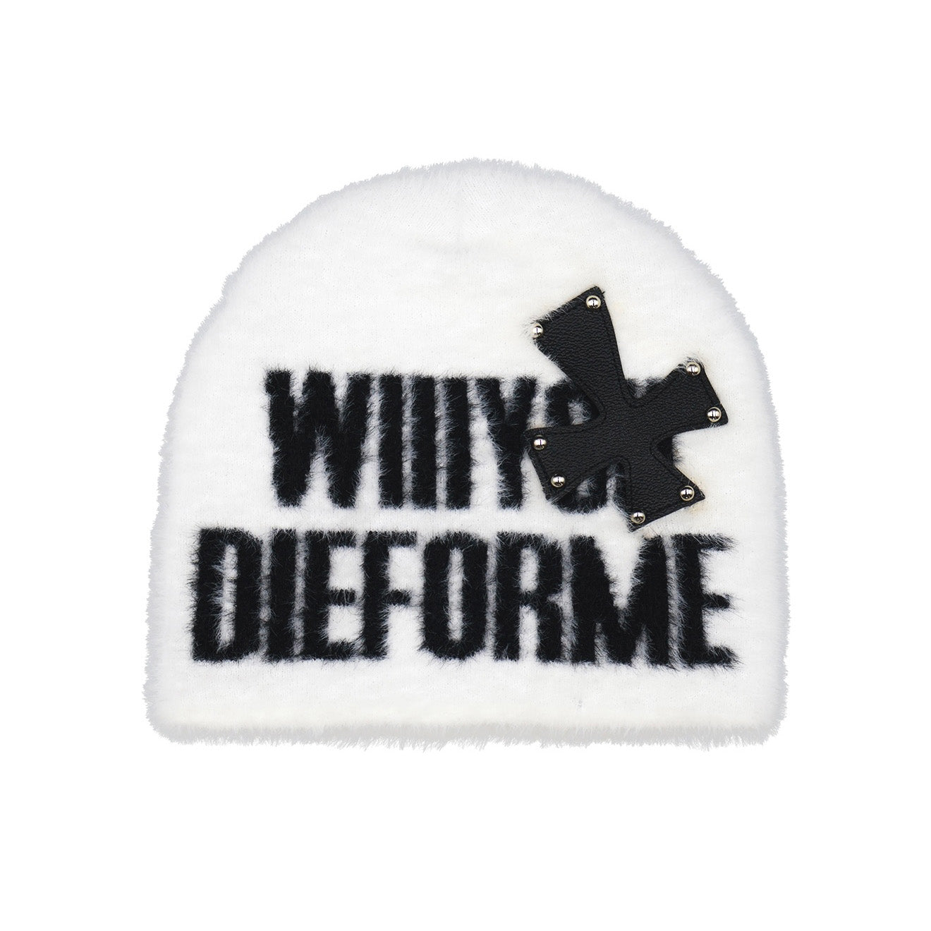 SEXXDEVIL Studded Mohair Cross Beanie