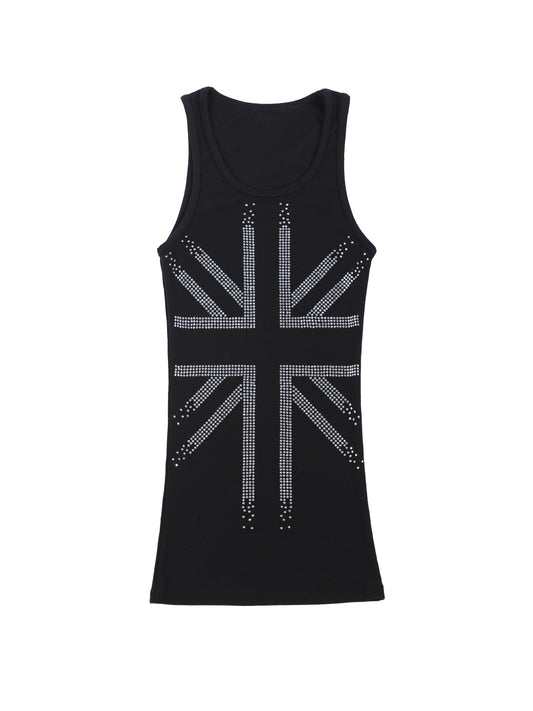 SEXXDEVIL Rhinestone Union Tank Dress
