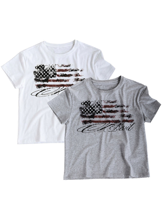 SEXXDEVIL "DESIRE" Flag Print T-shirt