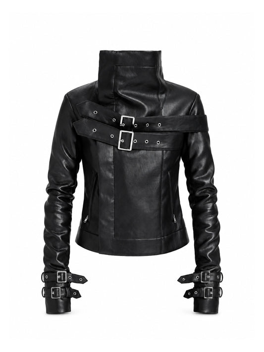 SEXXDEVIL Strap-Detail Leather Jacket