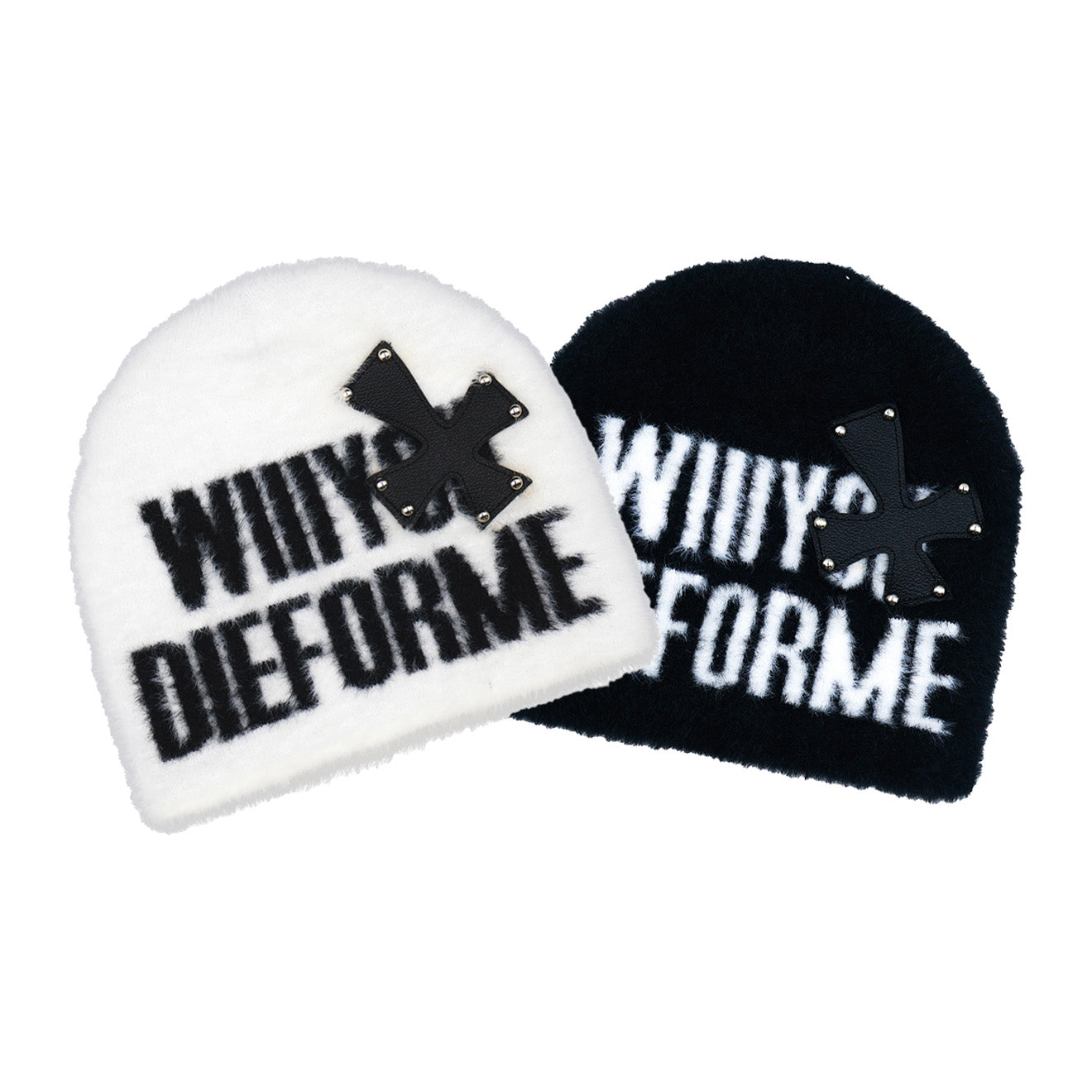 SEXXDEVIL Studded Mohair Cross Beanie