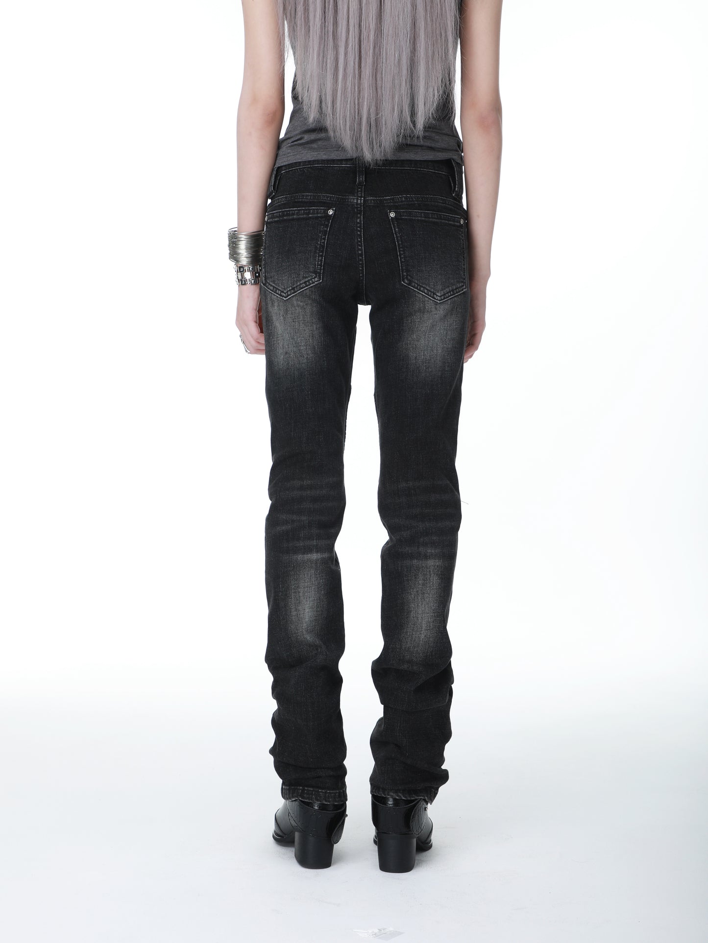 SEXXDEVIL Moto Washed Straight Jeans