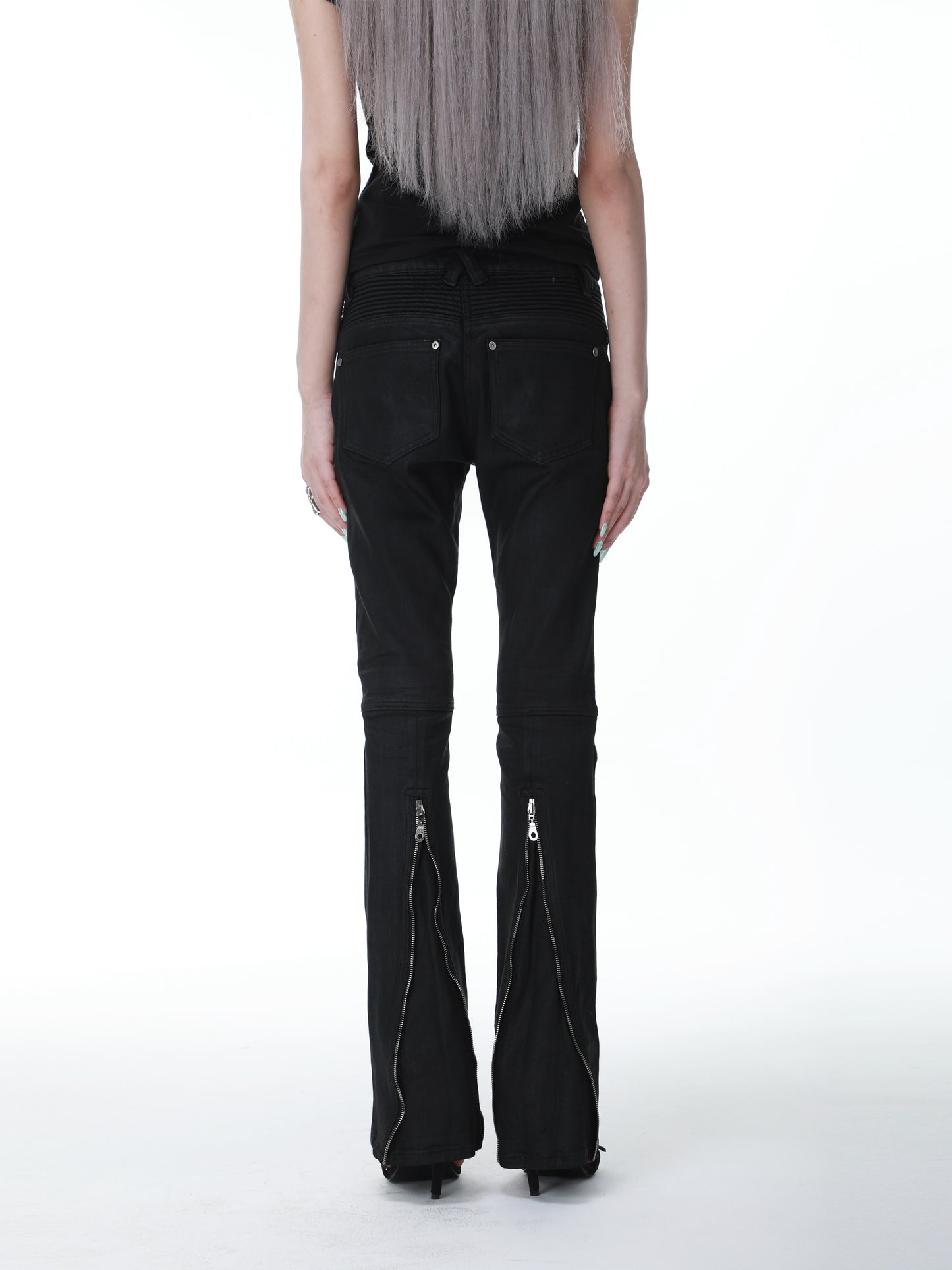 SEXXDEVIL Waxed Zip Skinny Denim