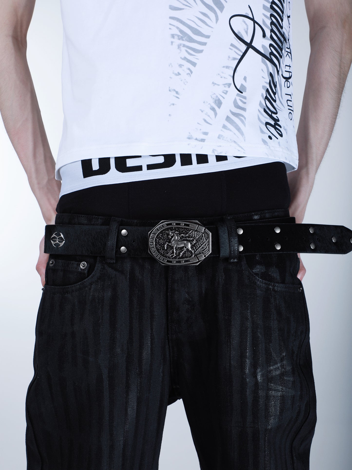 SEXXDEVIL Horseshoe Genuine Leather Belt