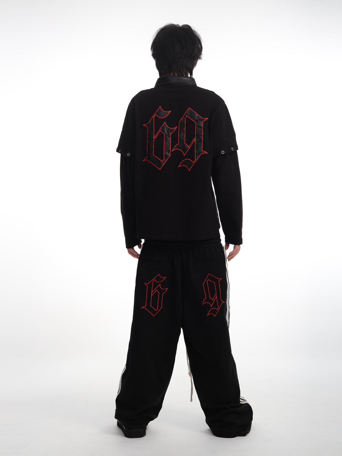 SEXXDEVIL Dual-Waist Striped Sweatpants