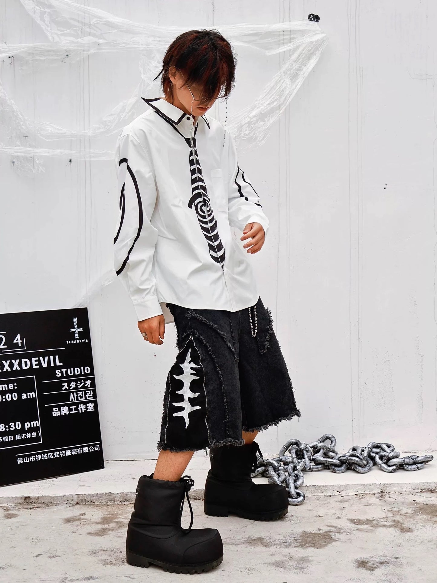 SEXXDEVIL Infinite Loop Circle Print Shirt