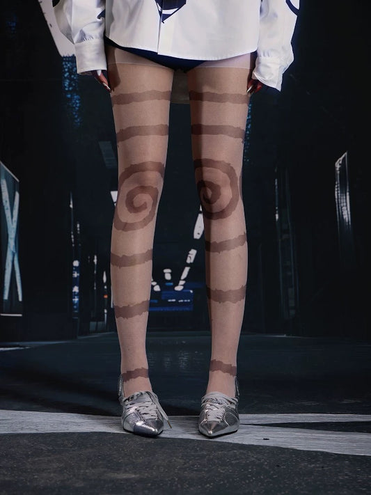 SEXXDEVIL Infinity Circle Print Pantyhose