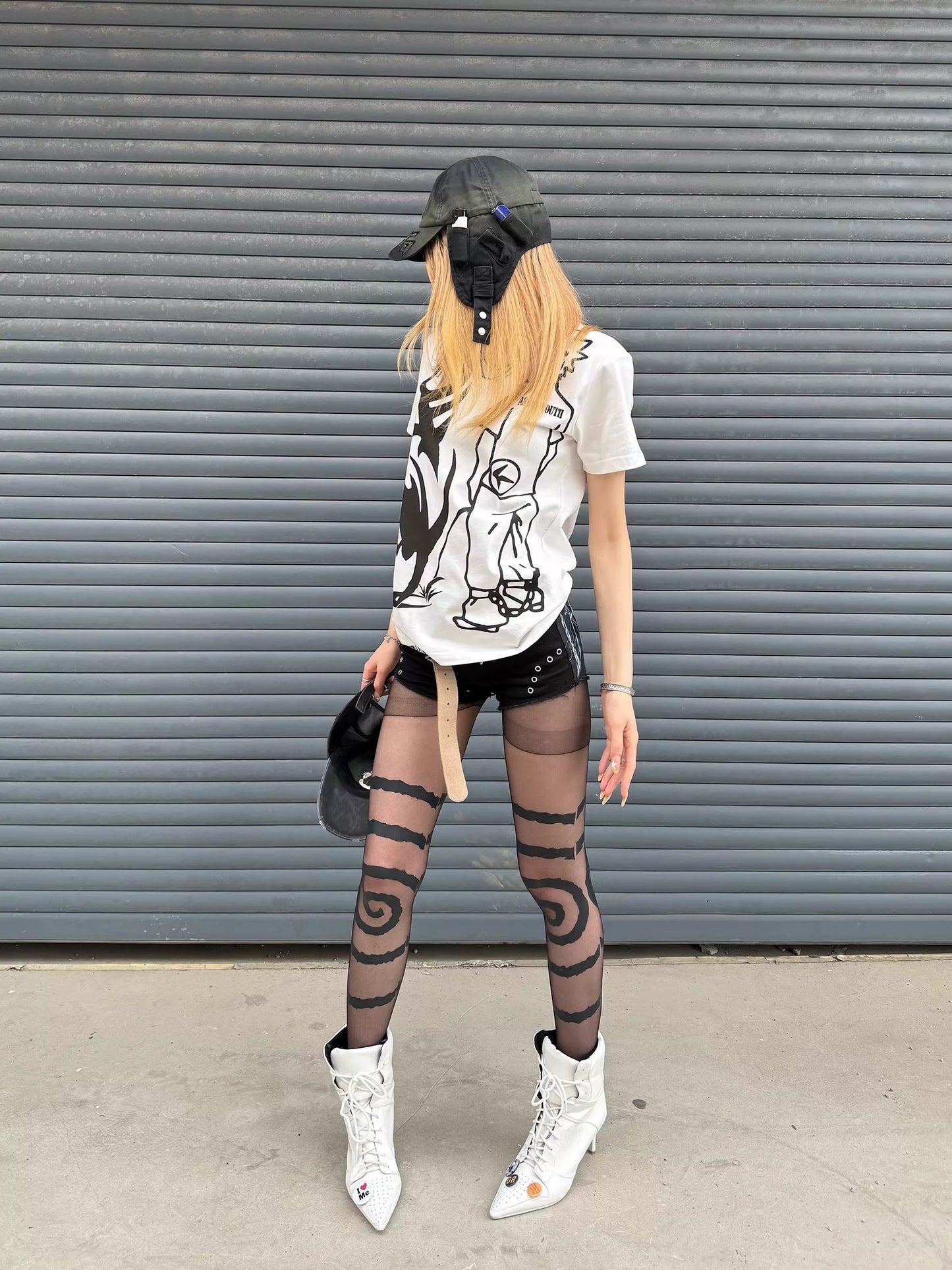 SEXXDEVIL Infinity Circle Print Pantyhose