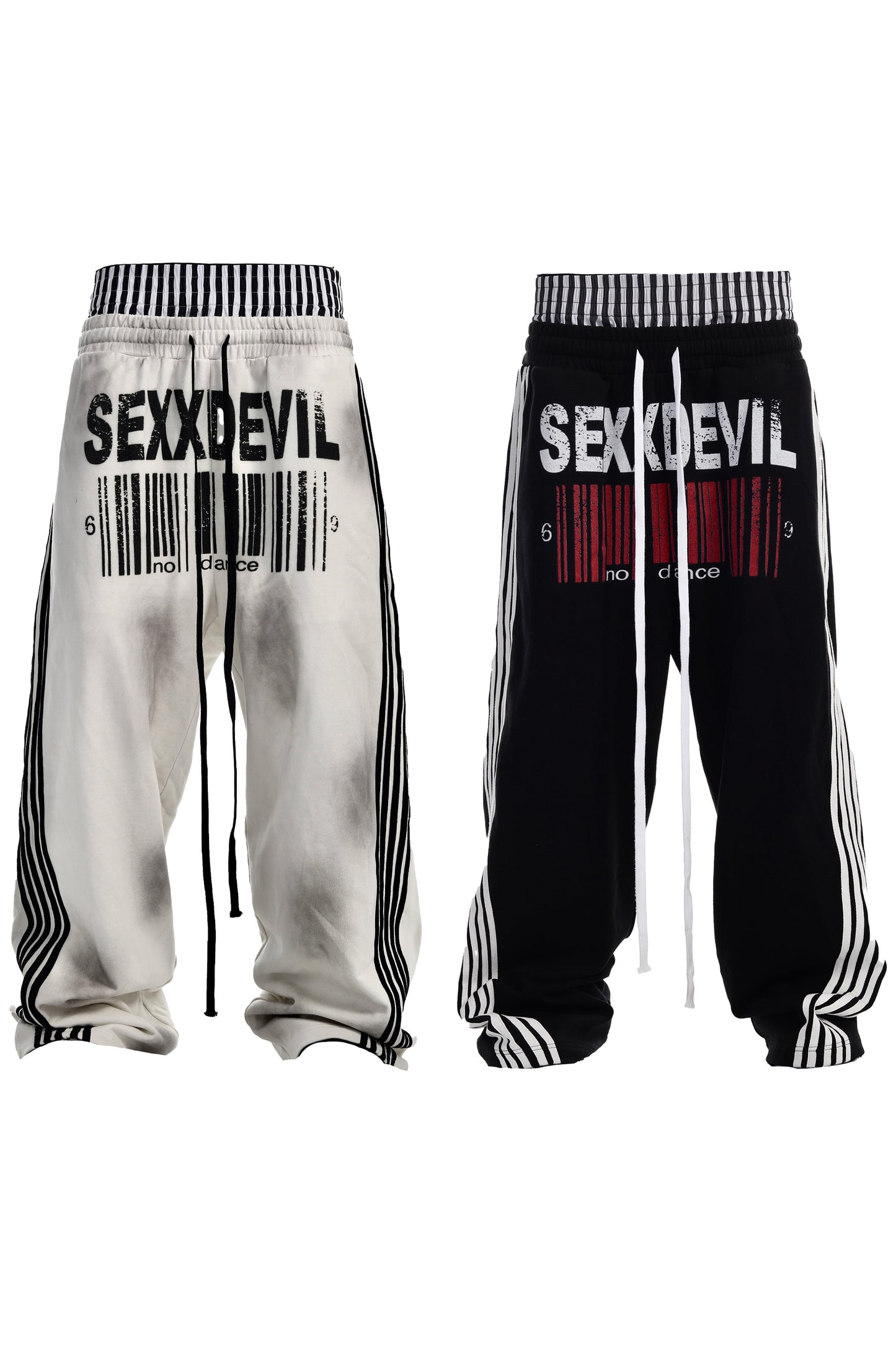 SEXXDEVIL Dual-Waist Striped Sweatpants