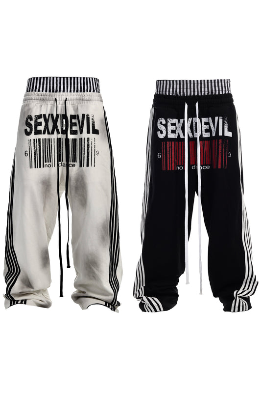 SEXXDEVIL Dual-Waist Striped Sweatpants