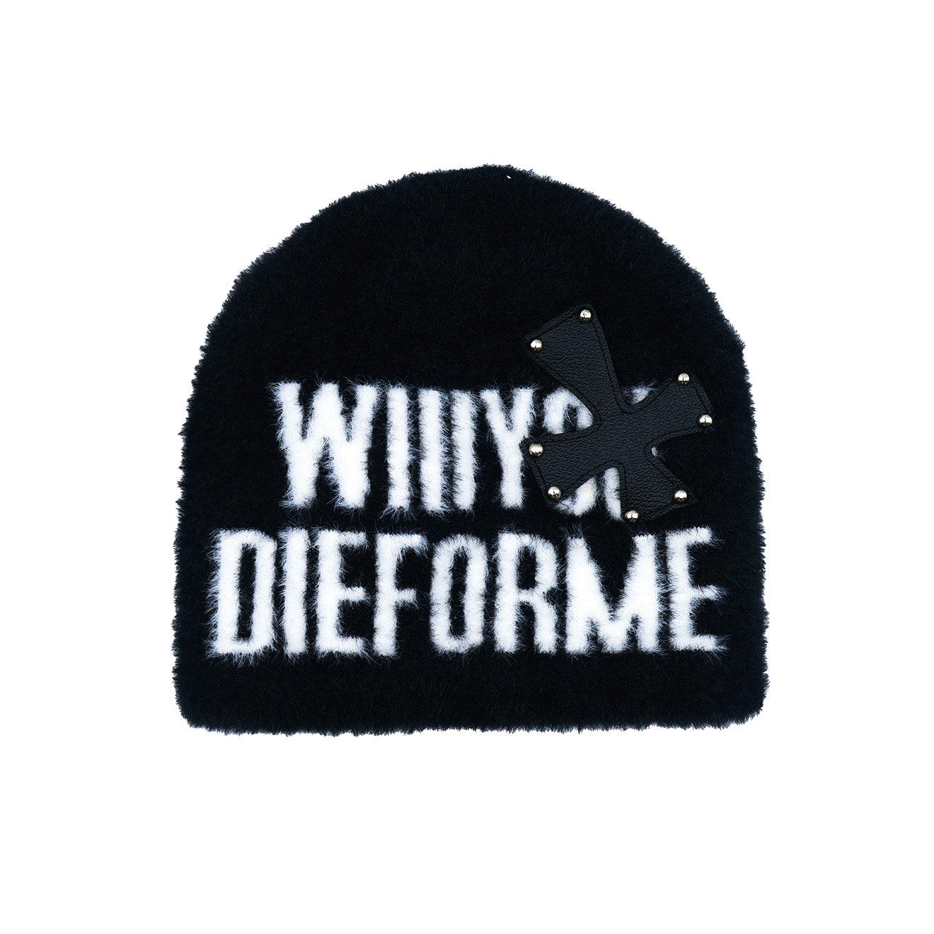SEXXDEVIL Studded Mohair Cross Beanie