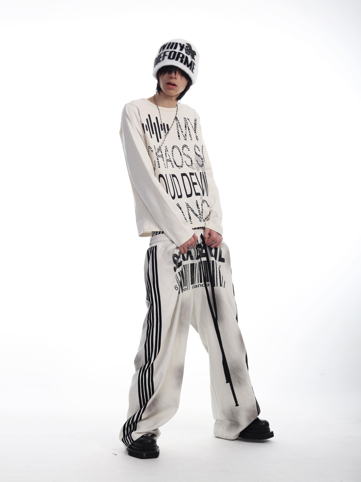 SEXXDEVIL Studded Mohair Cross Beanie