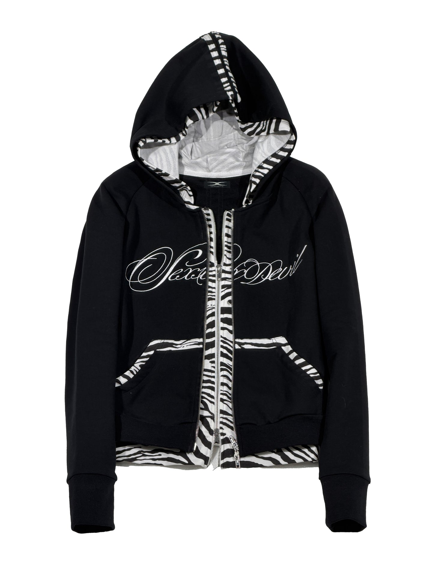 SEXXDEVIL "DESIRE" Zebra Zip-Up Hoodie