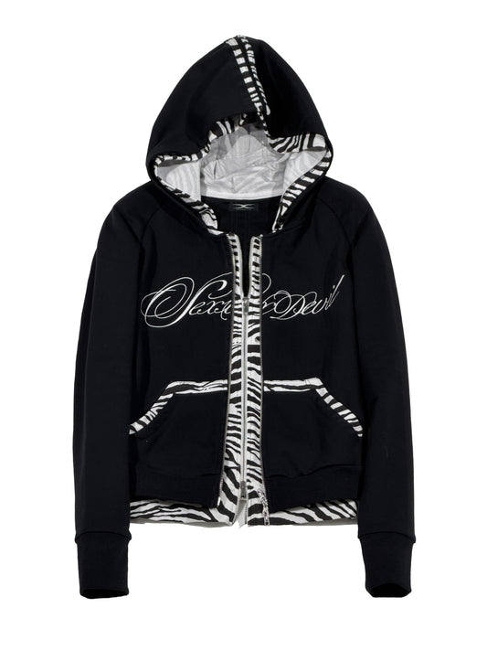 SEXXDEVIL "DESIRE" Zebra Zip-Up Hoodie