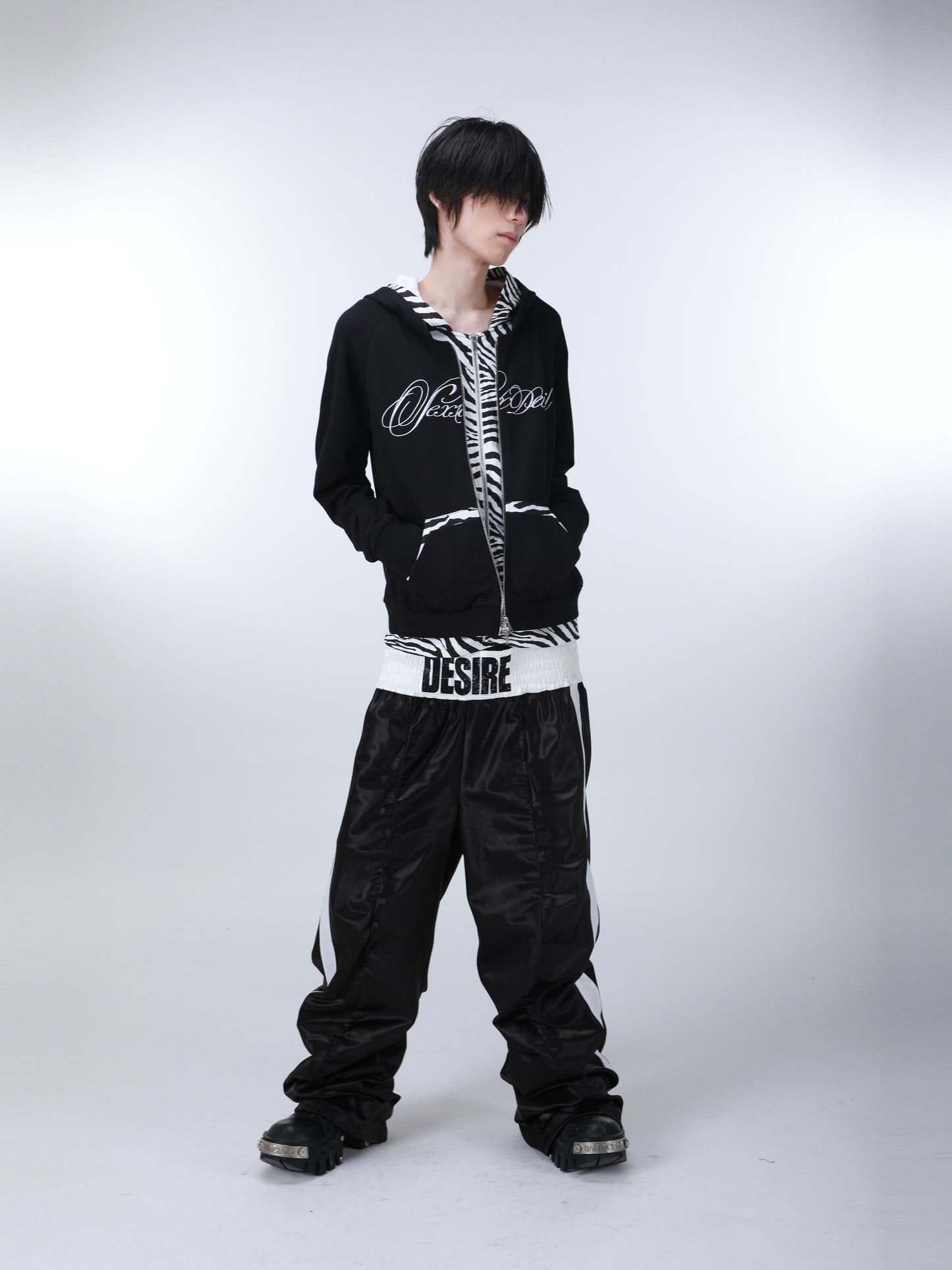 SEXXDEVIL "DESIRE" Zebra Zip-Up Hoodie