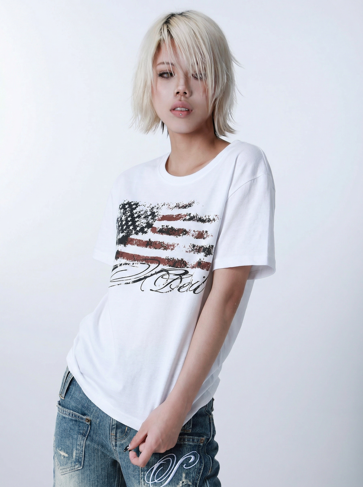SEXXDEVIL "DESIRE" Flag Print T-shirt